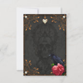 Carte De Remerciements Crâne gothique et corbeau. (Dos)