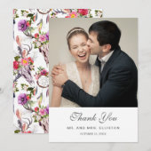 Carte De Remerciements Crânes de cerfs, fleurs et cliquetis de rêve | MER (Devant / Derrière)