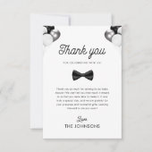 Carte De Remerciements Cravate Retro Bow et Balloons Baby shower garçon M (Devant)