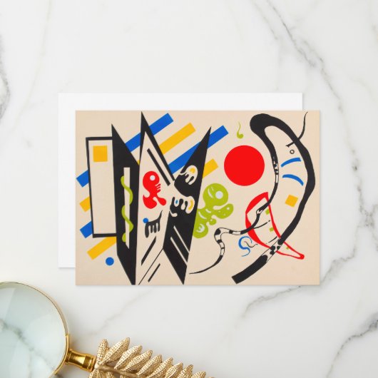 Carte De Remerciements Crayon de Sinthesi par Wassily Kandinsky (Devant/Arrière en situation)