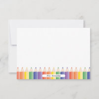 Crayons arc-en-ciel personnalisés et mignons Note