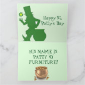 CARTE DE REMERCIEMENTS CRAZY IRISH COUSIN ST PATRICK'S DAY (Intérieur)