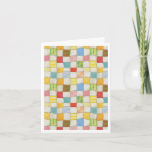 CARTE DE REMERCIEMENTS CRAZY QUILT / Blanche