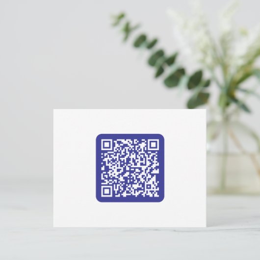 Carte De Remerciements Créer un code QR analysable | Bleu foncé modifiabl (Debout devant)