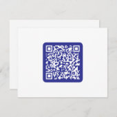 Carte De Remerciements Créer un code QR analysable | Bleu foncé modifiabl (Devant / Derrière)