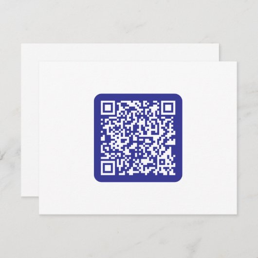 Carte De Remerciements Créer un code QR analysable | Bleu foncé modifiabl (Devant / Derrière)