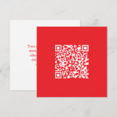 Carte De Remerciements Créer un code QR rouge scannable (modifiable) (Devant / Derrière)