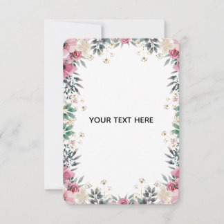 Carte De Remerciements Créez votre propre bordure florale colorée