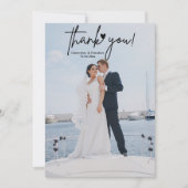 Carte De Remerciements Créez Votre Propre Écriture Chic Élégante Photo Ma (Devant)