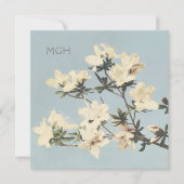 Carte De Remerciements Crème Azalea Fleurs Monogramme (Devant)