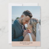 Carte De Remerciements Crème Boho Simple Beige Avec Mariage Photo (Devant)