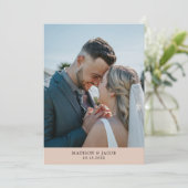 Carte De Remerciements Crème Boho Simple Beige Avec Mariage Photo (Debout devant)