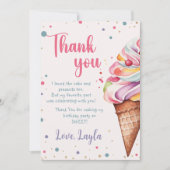 Carte De Remerciements Crème de glace 1er fête d'anniversaire (Devant)