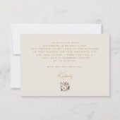 Carte De Remerciements Crème De Glace Rachetée Fête des mariées Florale B (Dos)