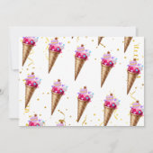 Carte De Remerciements Crème glacée rose or doux Photo Anniversaire (Dos)