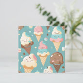 Carte De Remerciements Crème glacée très colorée (Debout devant)