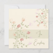 Carte De Remerciements Crème Peachée Et Rose (Dos)