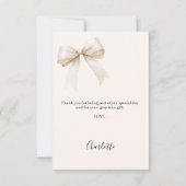 Carte De Remerciements Crème photo avant première communion (Dos)