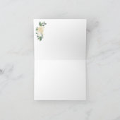 Carte De Remerciements Crème Roses Blanches Parties scintillant Verdure M (Intérieur)