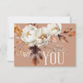 Carte De Remerciements Crème rouille rustique et Mariage Brown automne (Devant)