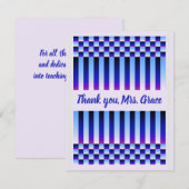 Carte De Remerciements Crépuscule et tombée de la nuit (Checkers et Strip (Devant / Derrière)