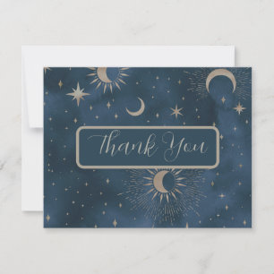 Carte De Remerciements Crescent Moon Starry Mariage de nuit