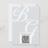 Carte De Remerciements Crest Monogram wedding QR-code photo album  (Dos)