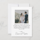 Carte De Remerciements Crimson Rouge Floral Dahlia Mariage Photo simple (Dos)