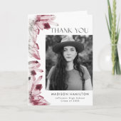 Carte De Remerciements Cristaux d'aquarelle Berry Vin (Devant)