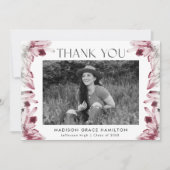 Carte De Remerciements Cristaux d'aquarelle Berry Vin (Devant)