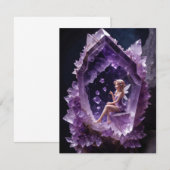 Carte De Remerciements Cristaux de guérison Fée Améthyste (Devant / Derrière)