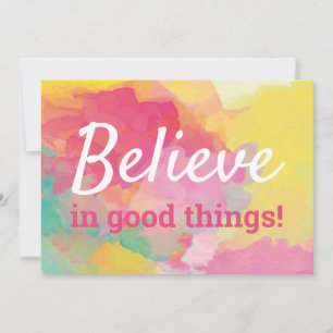 Carte De Remerciements Croire en les bonnes choses Quote d'aquarelle posi