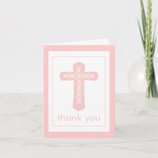 Carte de remerciements croisé rose doux