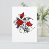 Carte De Remerciements Croissant mécanique avec roses rouges (Debout devant)