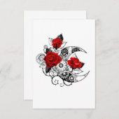 Carte De Remerciements Croissant mécanique avec roses rouges (Devant / Derrière)