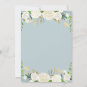 Carte De Remerciements Croix Bleue et Fleurs Blanches | Photo Boy Baptism (Dos)