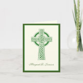 Carte De Remerciements Croix Celtique irlandaise catholique shamrock (Devant)