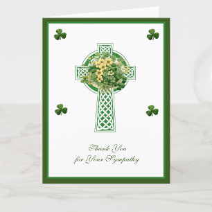 Carte De Remerciements Croix Celtique irlandaise catholique shamrock