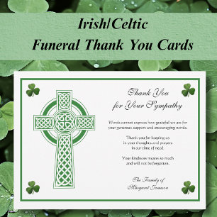 Carte De Remerciements Croix Celtique irlandaise catholique shamrock