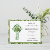 Carte De Remerciements Croix Celtique irlandaise catholique shamrock (Debout devant)