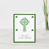 Carte De Remerciements Croix Celtique irlandaise catholique shamrock (Devant)