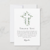 Carte De Remerciements Croix d'Eucalyptus | Confirmation (Devant)