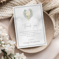 Croix dorée élégante avec feuilles pour funéraille