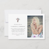 Carte De Remerciements Croix florale Sympathy Funeral Memorial (Devant)