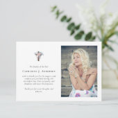 Carte De Remerciements Croix florale Sympathy Funeral Memorial (Debout devant)