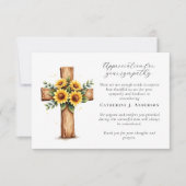 Carte De Remerciements Croix florale Sympathy Funeral Memorial (Devant)