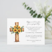 Carte De Remerciements Croix florale Sympathy Funeral Memorial (Debout devant)