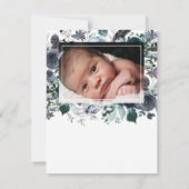 Carte De Remerciements Croix religieuse Florale bleue Photo (Dos)