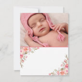 Carte De Remerciements Croix religieuse rose florale Photo (Dos)