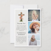 Carte De Remerciements Croix rustique Lillies 3 Photo Sympathie Funéraill (Devant)